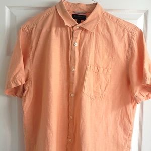 Banana Republic Men's Short Sleeve Slim fit Shirt Orange XL